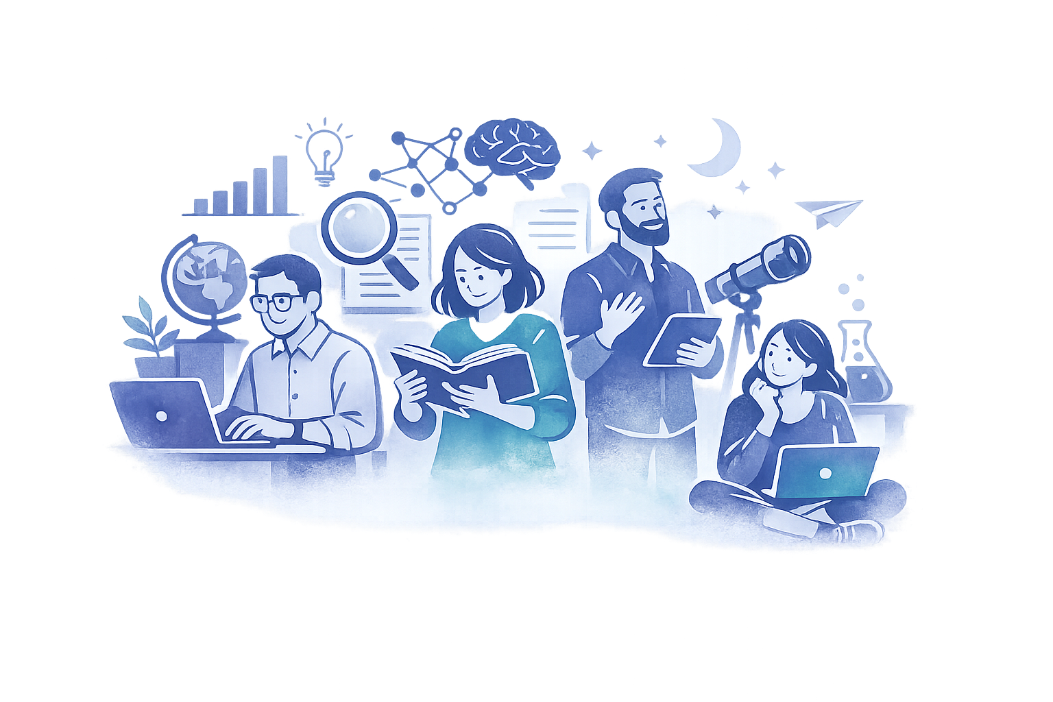 Illustration representing ideas, AI, and care continuity